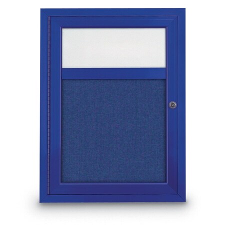 United Visual Products Slim Enclosed Corkboard, 30"x30", Gold Alum Frame/Medium Grey UVEB3030-GOLD-MEDGRY